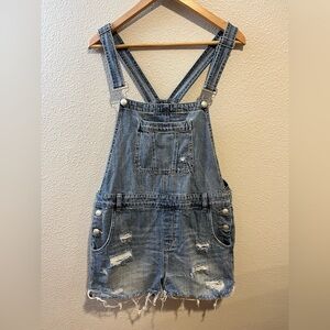 Silent New York Short Overalls Cotton Distressed Shortie Shorts Size 29 Medium